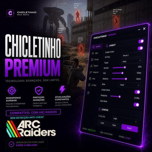 Painel ARC Raiders Indetectável — AIM + Wall ESP + Zero Recuo (Anti-Ban Integrado)